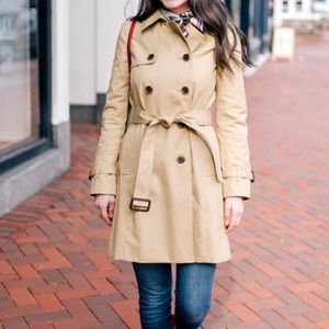 J Crew khaki trench coat.
